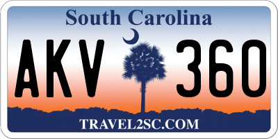 SC license plate AKV360