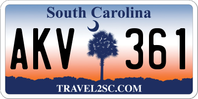SC license plate AKV361