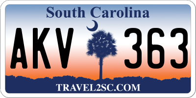 SC license plate AKV363