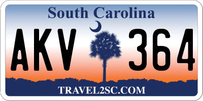 SC license plate AKV364