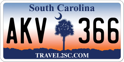 SC license plate AKV366