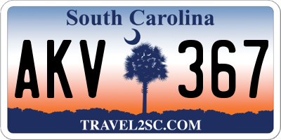 SC license plate AKV367