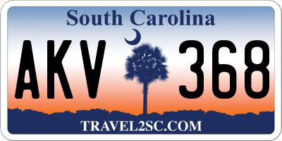 SC license plate AKV368