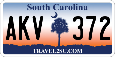 SC license plate AKV372
