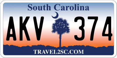 SC license plate AKV374