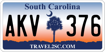SC license plate AKV376