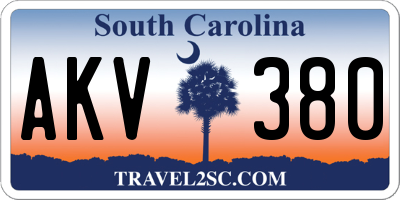 SC license plate AKV380