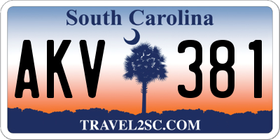 SC license plate AKV381