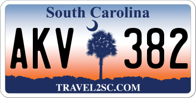 SC license plate AKV382