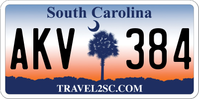 SC license plate AKV384