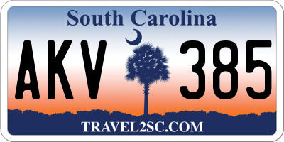 SC license plate AKV385