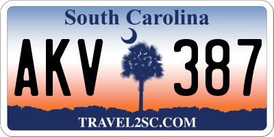 SC license plate AKV387