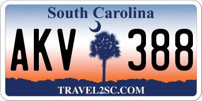 SC license plate AKV388