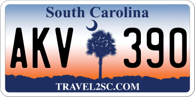SC license plate AKV390