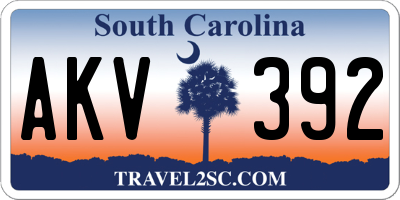 SC license plate AKV392