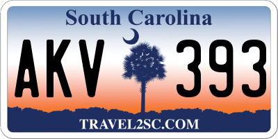 SC license plate AKV393
