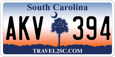 SC license plate AKV394