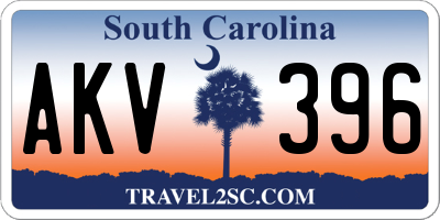 SC license plate AKV396