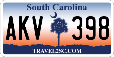 SC license plate AKV398