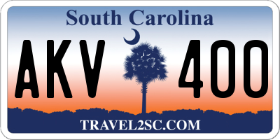 SC license plate AKV400