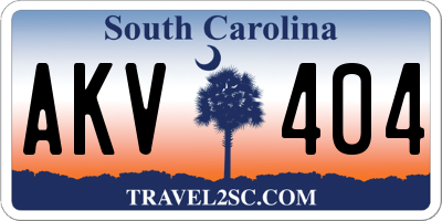 SC license plate AKV404
