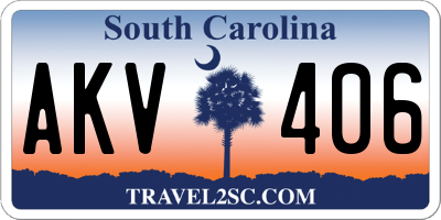 SC license plate AKV406