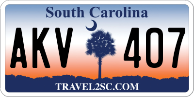 SC license plate AKV407