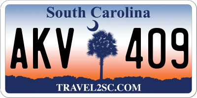 SC license plate AKV409