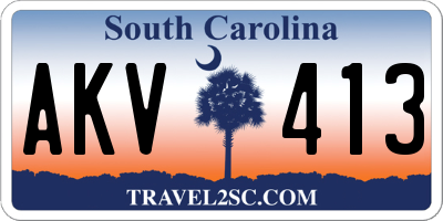 SC license plate AKV413