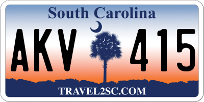 SC license plate AKV415
