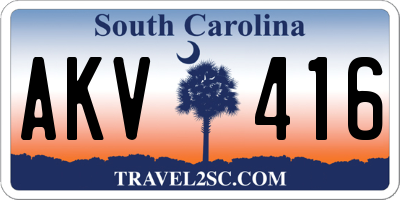 SC license plate AKV416