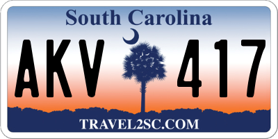 SC license plate AKV417