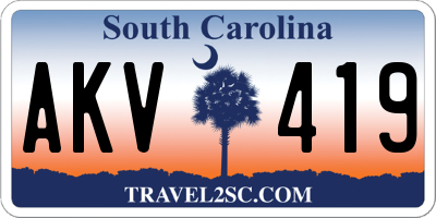 SC license plate AKV419