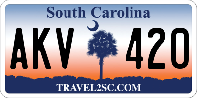 SC license plate AKV420