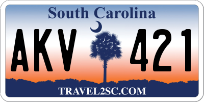 SC license plate AKV421