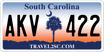 SC license plate AKV422
