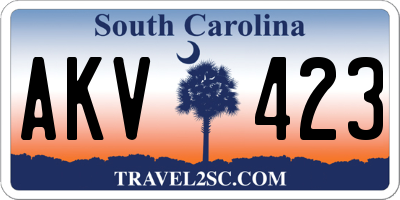 SC license plate AKV423