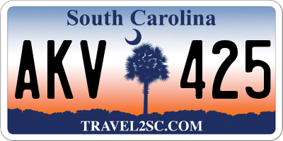 SC license plate AKV425