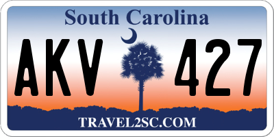 SC license plate AKV427