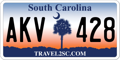 SC license plate AKV428