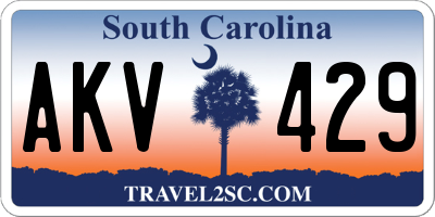 SC license plate AKV429