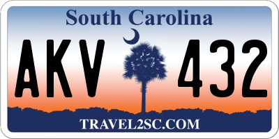 SC license plate AKV432