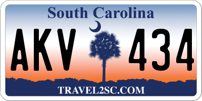 SC license plate AKV434