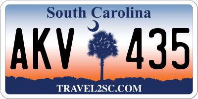 SC license plate AKV435