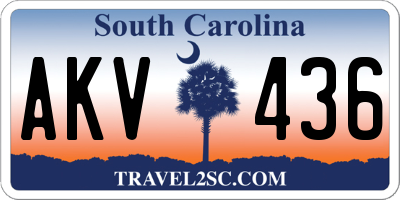 SC license plate AKV436