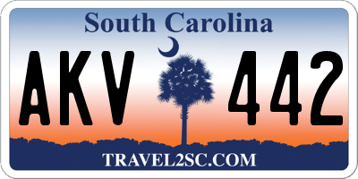 SC license plate AKV442