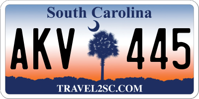 SC license plate AKV445