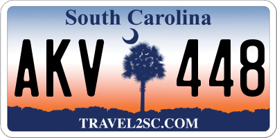 SC license plate AKV448
