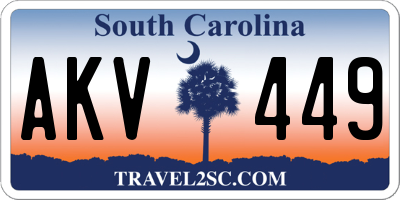 SC license plate AKV449