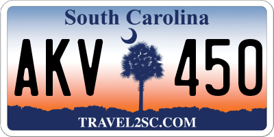 SC license plate AKV450
